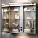 Photo Closet mirrored Keuco Royal L1 65 13602171301 with backlit anodized silver