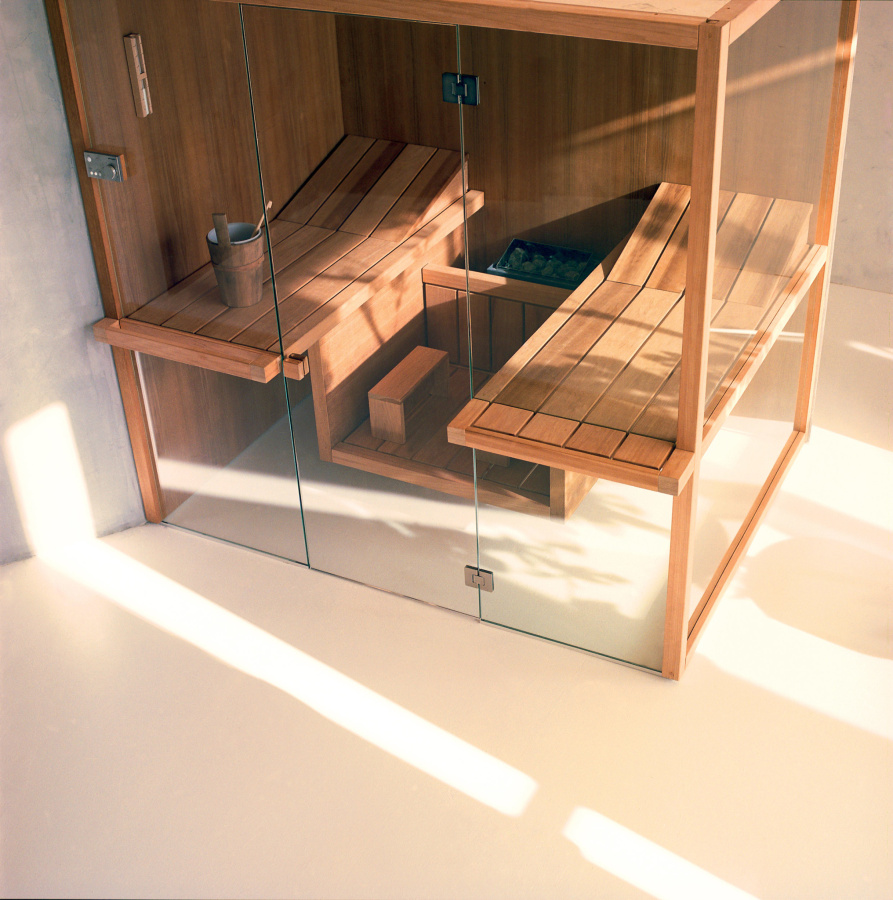 Photo Sauna Effe Air 105 Corner SA 91 10 0004 heat-treated aspen, left-handed