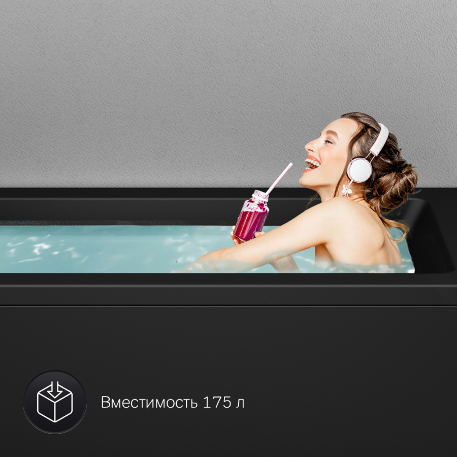 Photo Acrylic bath AM.PM Gem S 170x70 W93A-170-070B-A black