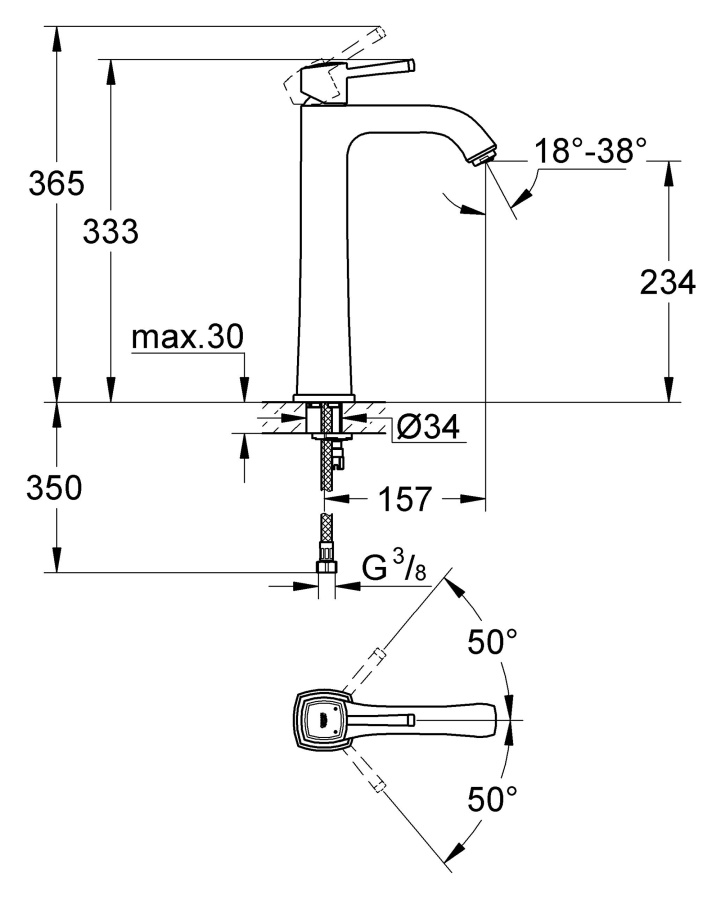 Photo Grohe Grandera sink mixer 23313000