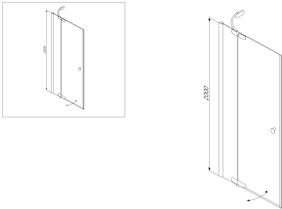 Photo AM.PM Sensation W30G-E3D6-200-CT-R shower door to niche