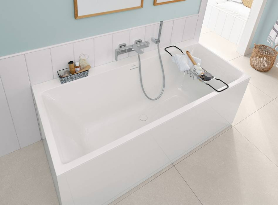 Photo Quaril bath 180x80 cm Villeroy & Boch Subway 3.0 UBQ180SBW2DV-01 with legs and drain-overflow