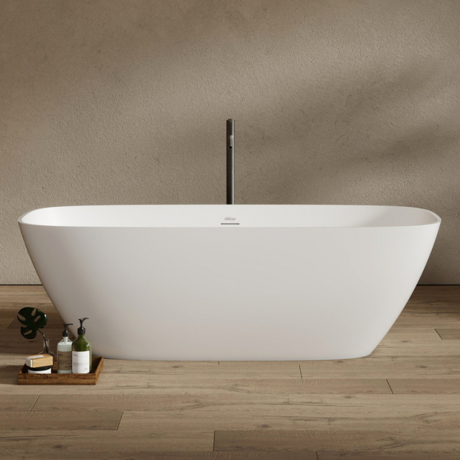Photo Bath of artificial stone Abber Stein 165x70 AS9632 white matte