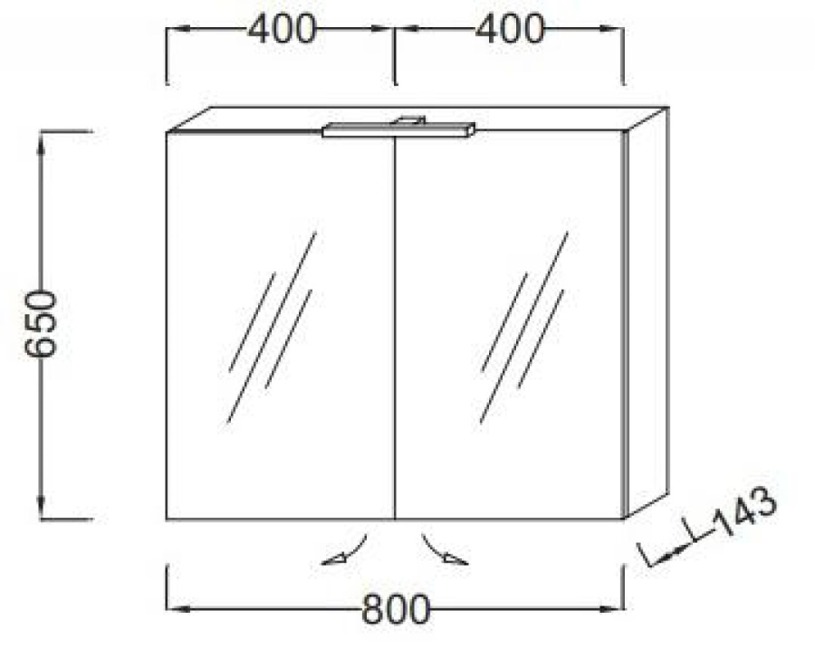 Photo Closet mirror 80x65 cm Jacob Delafon EB796RU-E70 with backlit Arlington oak