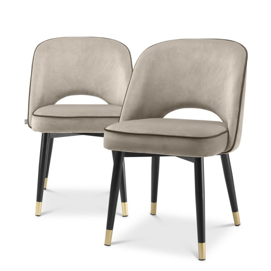 Photo A set of two Cliff dining chairs (gray-beige)