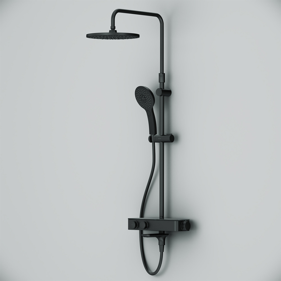 Photo shower column AM.PM Inspire V2.0 F0750A522 with thermostat matte black