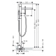 Photo Floor bath mixer Axor Uno 45416820 with shower set polished nickel