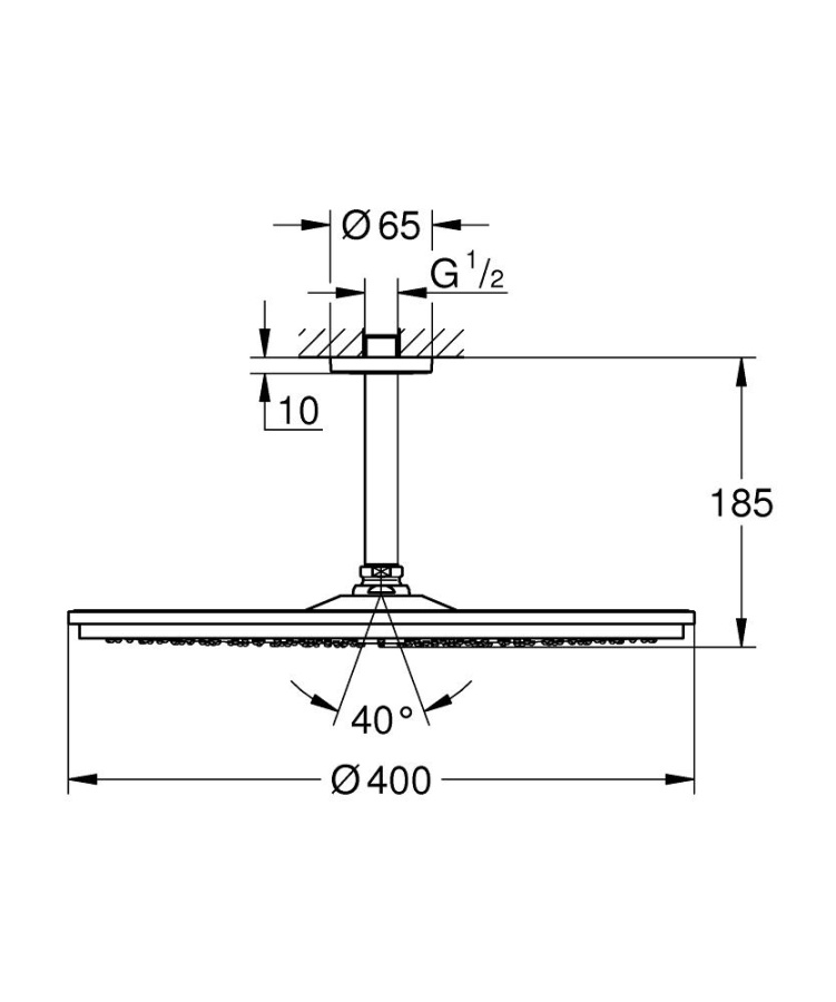 Photo Top shower GROHE Rainshower Cosmopolitan 26256000