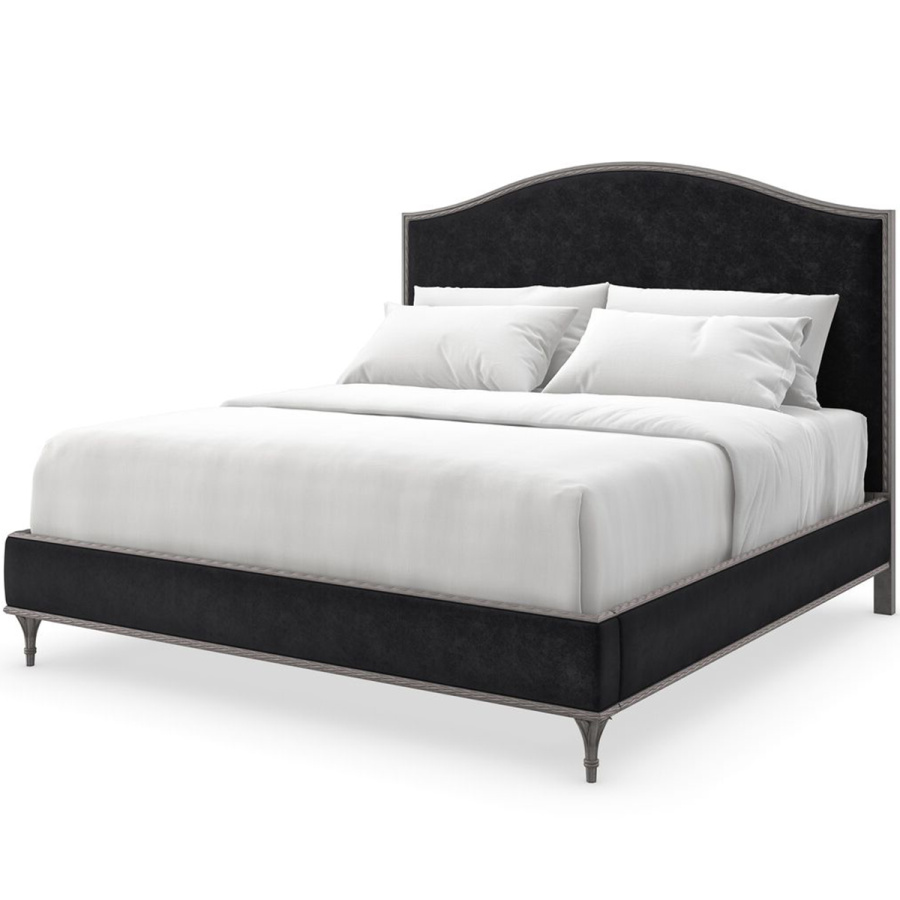 Photo Fontainebleau Platform bed (smoky grey finish, Queen Size)