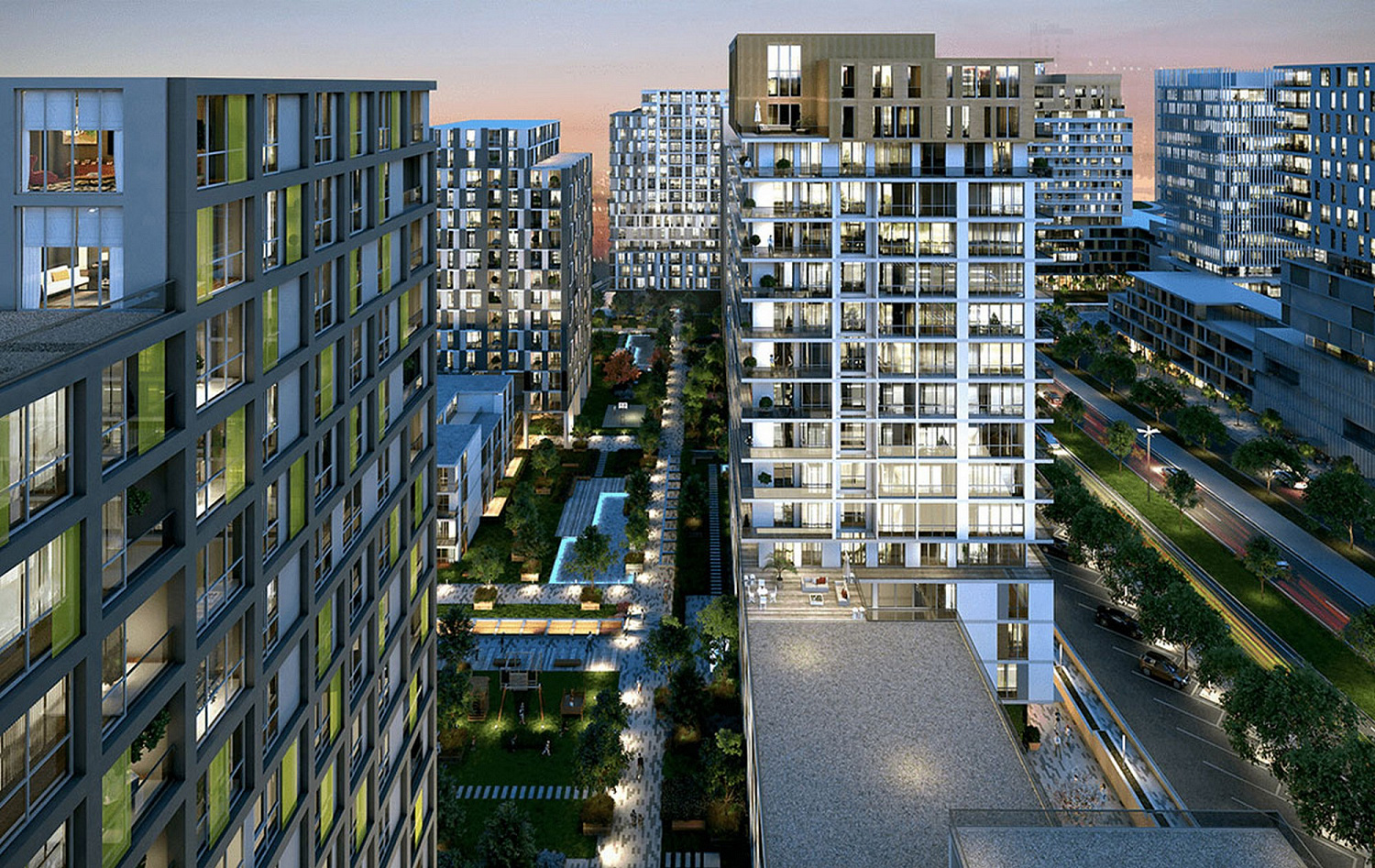Modern residential quarter with developed infrastructure
