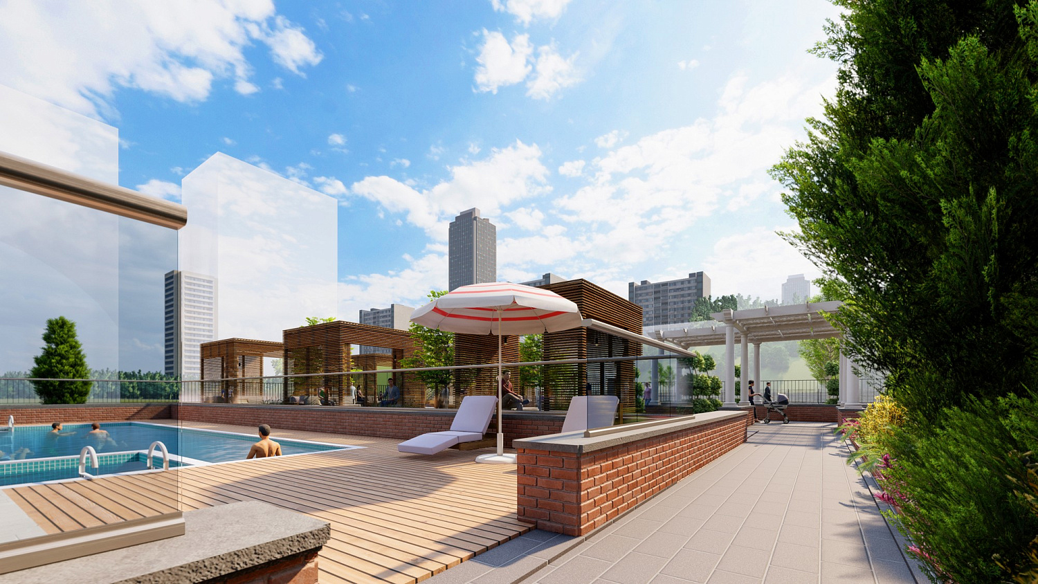 Modern residential complex with infrastructure