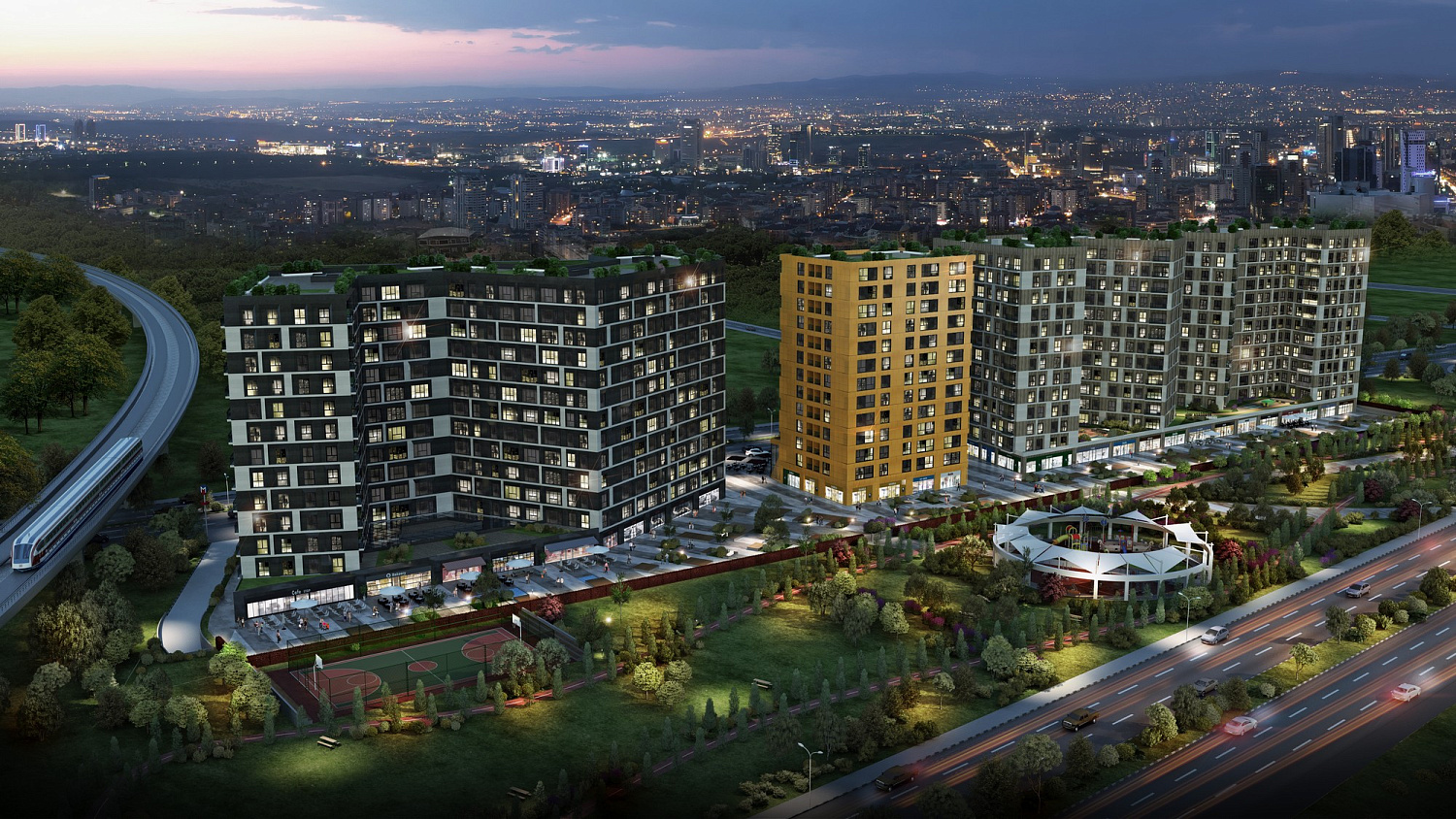 Modern residential complex near the main highways