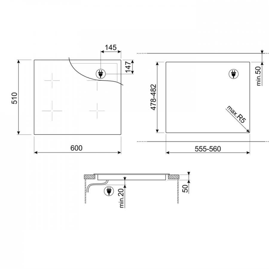 Photo hob Smeg SI4642B