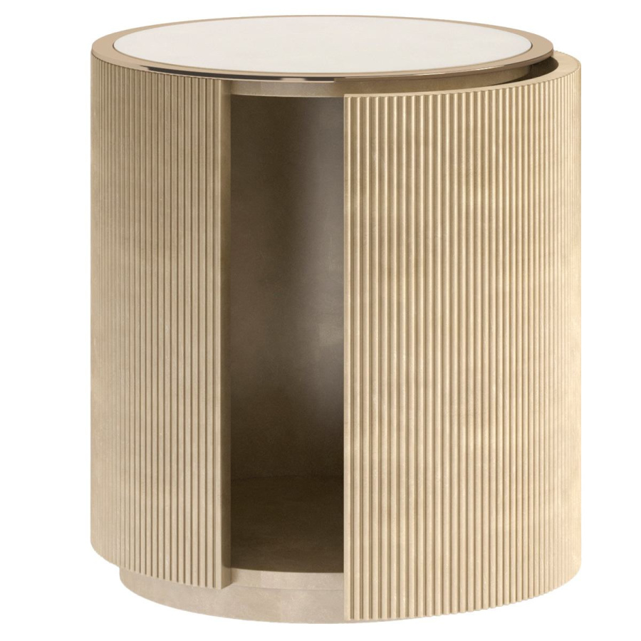 Photo Love side table (round, gold hue)