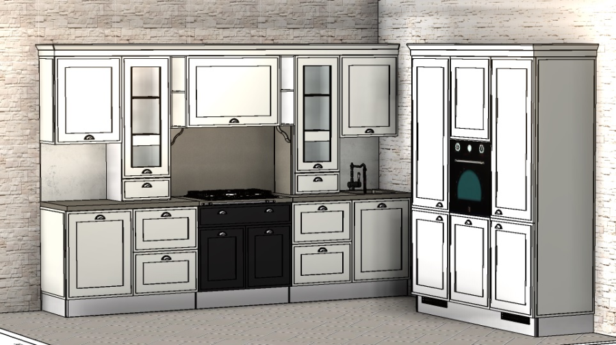 Photo Scavolini Favilla kitchen straight 330cm