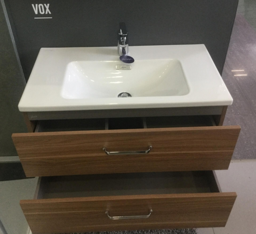 Photo Bathroom under the sink 80 cm Jacob Delafon Vox EB2078-R1-G1C white shiny lacquer