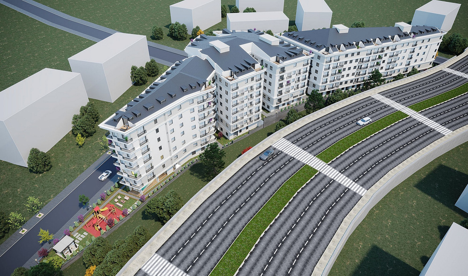 Family residential complex with infrastructure