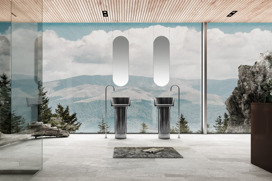 Photo Abber Kristall AT2702Onyx sink black