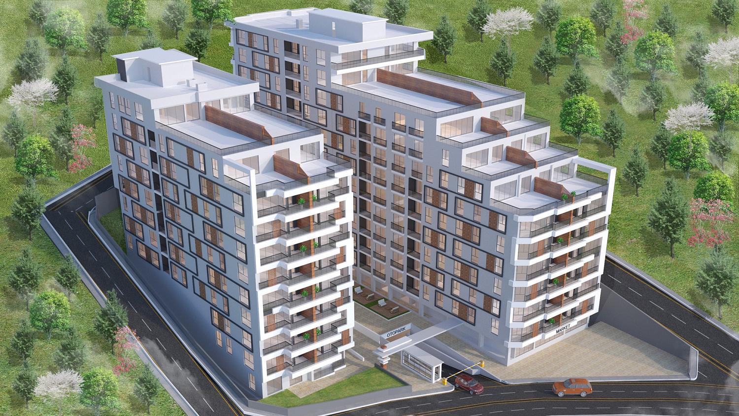 Residential project with panoramic views and green areas