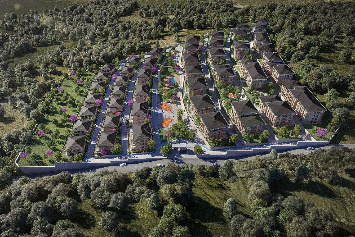 Modern residential quarter with extensive infrastructure