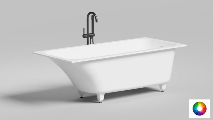 Photo Salini Orlanda cast marble bath 170x75 102017MF RAL matte