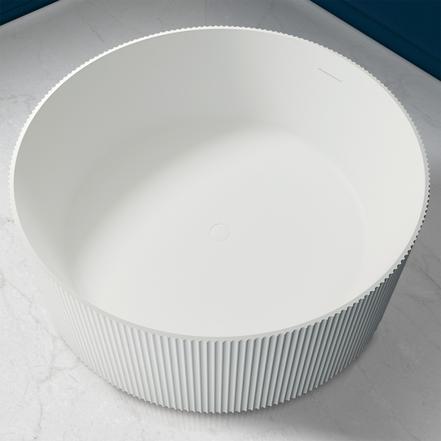 Photo Bath of artificial stone Abber Stein 150x150 AS9679 white matte