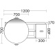Photo Burgbad Coco 120 SPIK120 L F2841 left gray matte