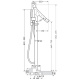 Photo Floor thermostatic bath mixer Axor Starck Organic 12016000 with shower set