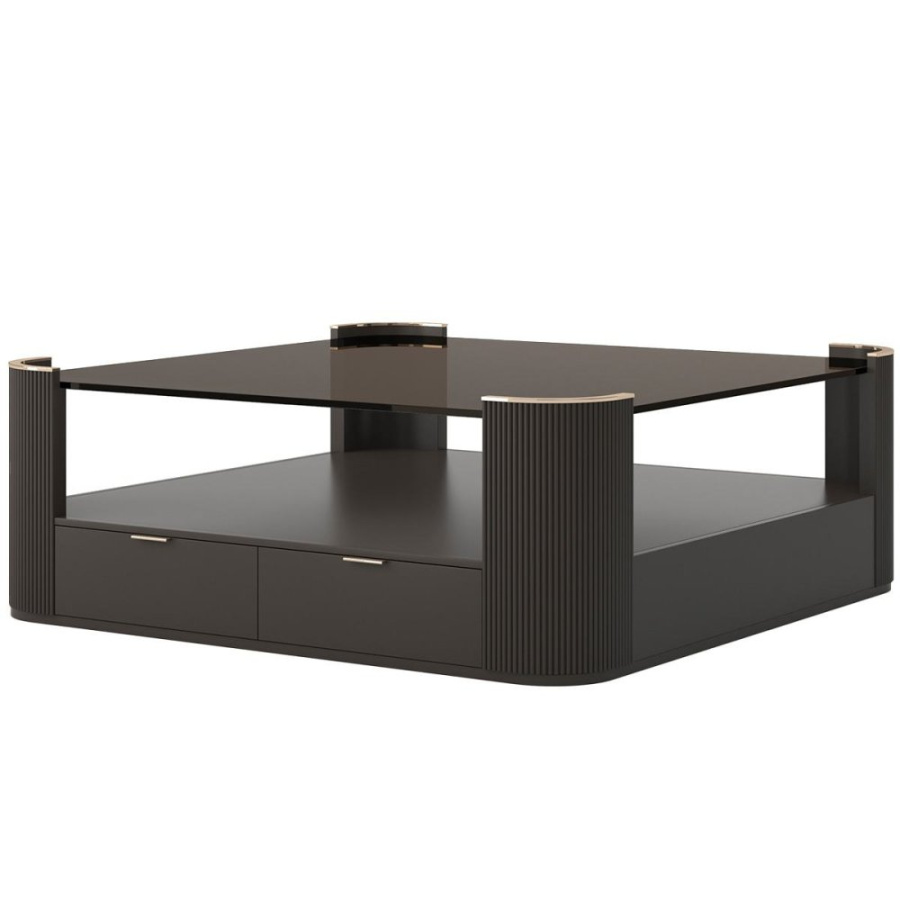 Photo Love coffee table (square, dark chocolate hue)