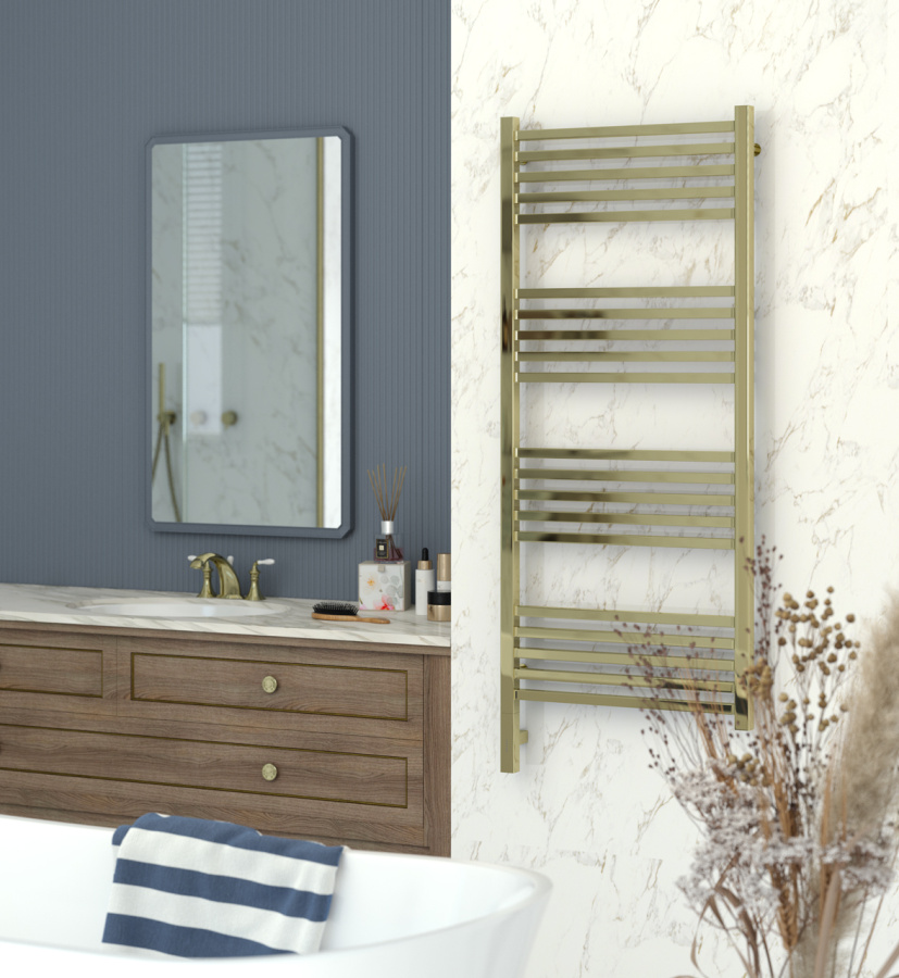 Photo Towel warmer electric Sunerja Modus 3.0 800x300 MEM right 051-5701-8030 aged brass
