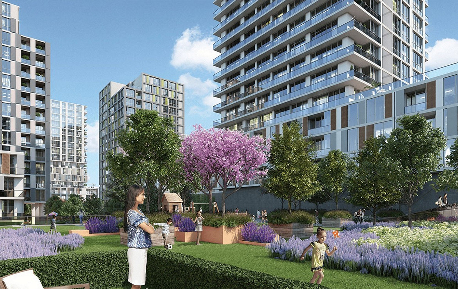 Modern residential quarter with developed infrastructure