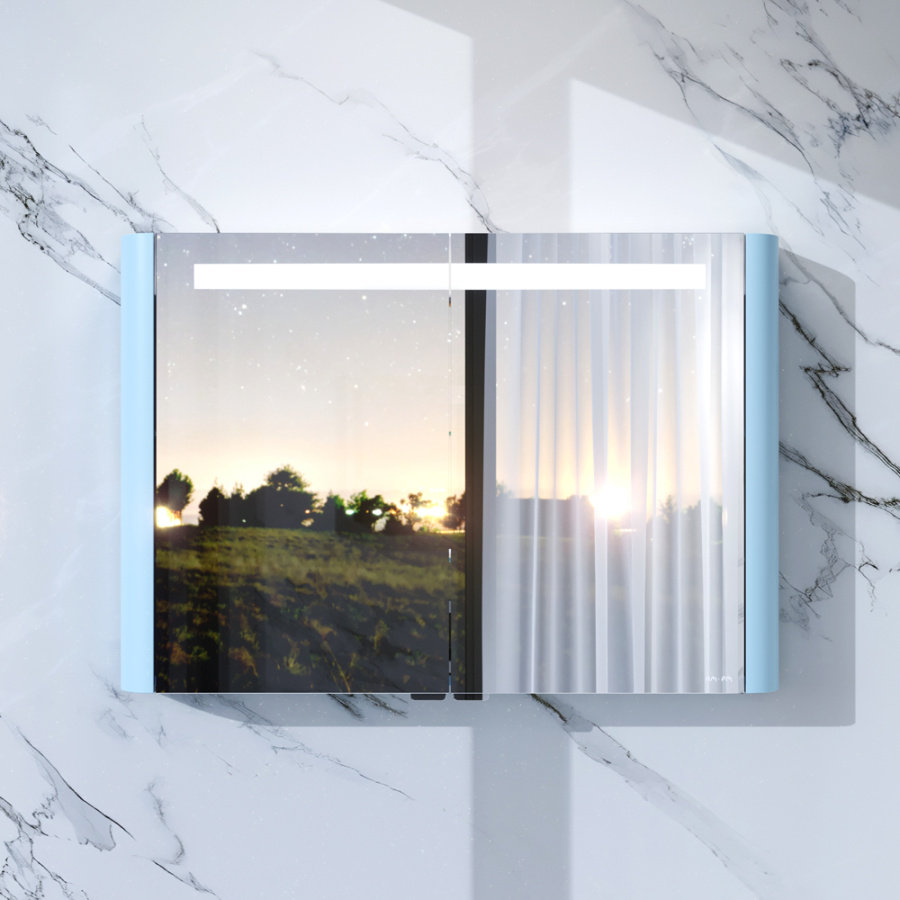 Photo Mirror cabinet AM.PM Sensation M30MCX1001BG sky blue, backlit