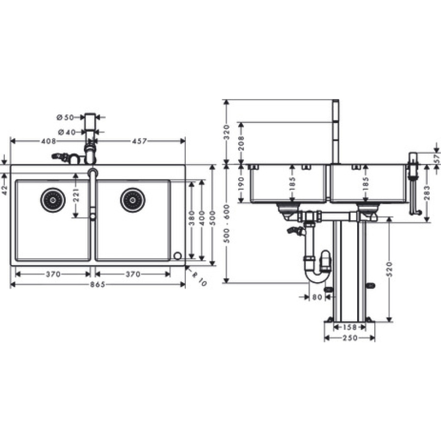 Photo Kitchen combination hansgrohe 370/370 C71-F765-10 43203000