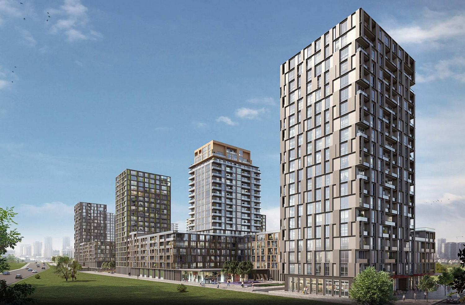 Modern residential quarter with developed infrastructure
