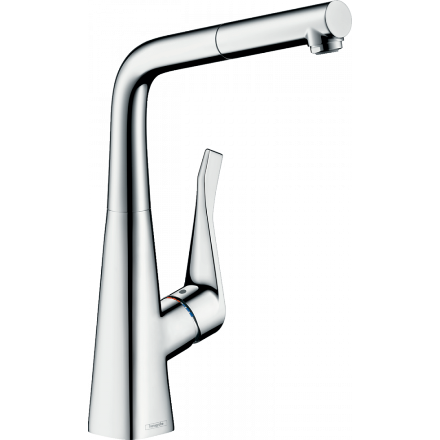 Photo Kitchen mixer hansgrohe Metris M71, 320 Eco, 1jet, sBox 73828000 with exhaust pour, chrome