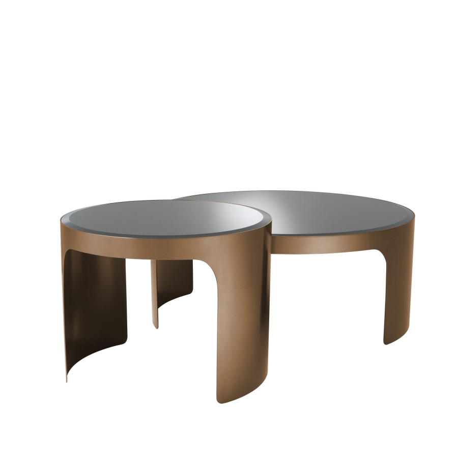 Photo Set of two Piemonte coffee tables (cast copper)