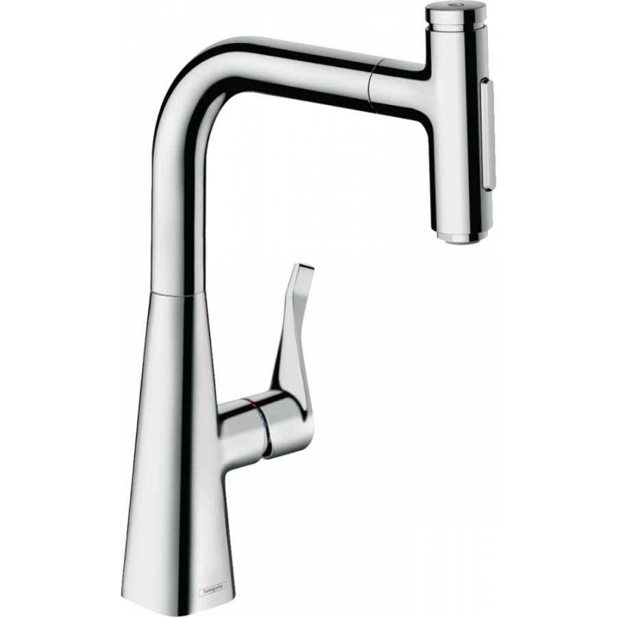 Photo Kitchen mixer hansgrohe Metris Select M71, 240, 2jet 73822000 with exhaust shower, chrome