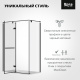 Photo Roca Acropolis door left with side panel 140x80 ZRU9307887 matte black, glass transparent