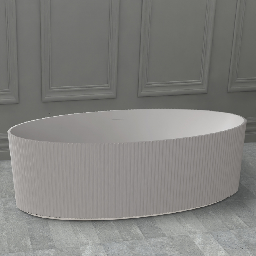 Photo Bath of artificial stone Abber Stein 180x85 AS9627 white matte