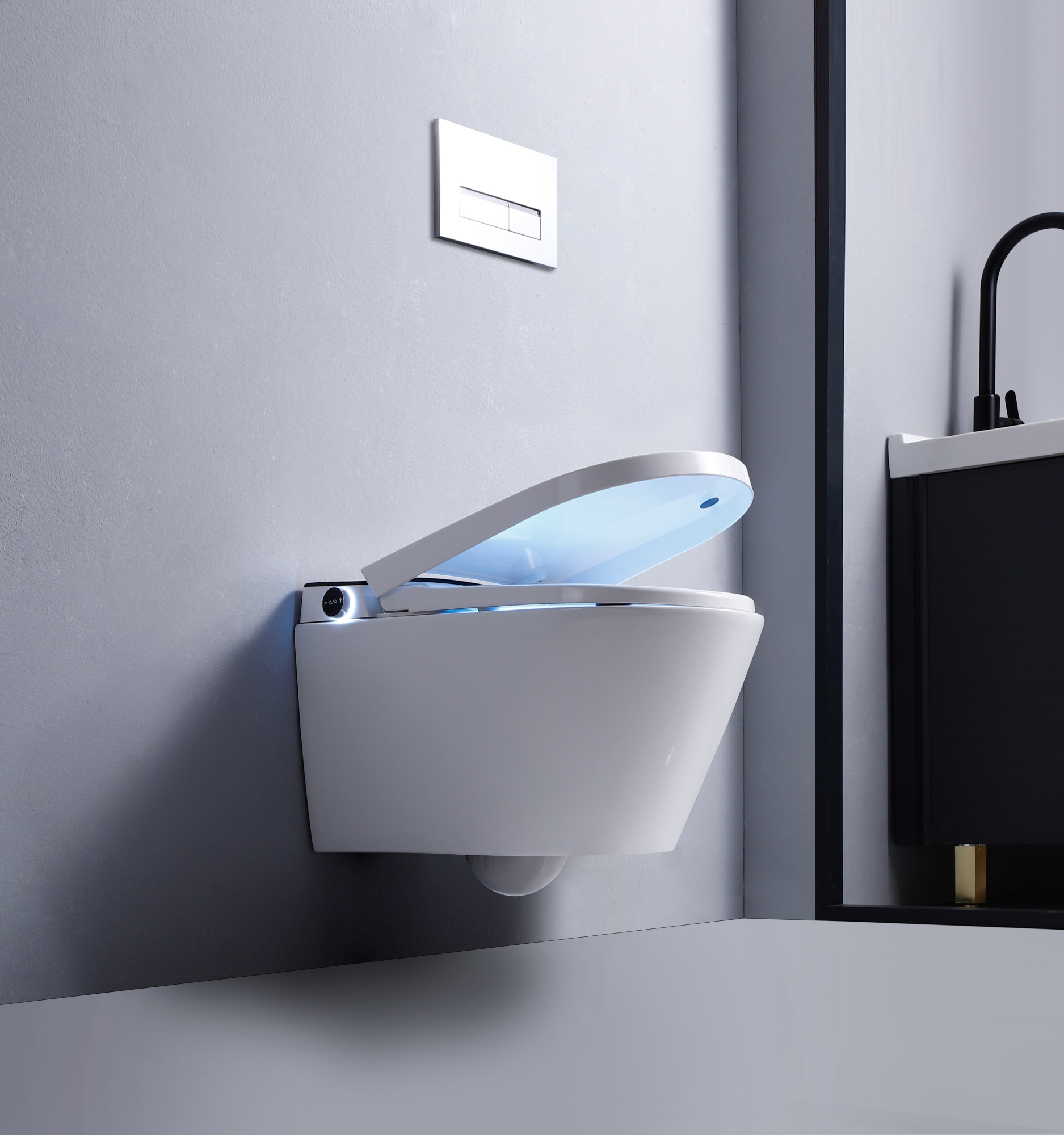 Photo Electronic hanging toilet with installation Timo TE-751