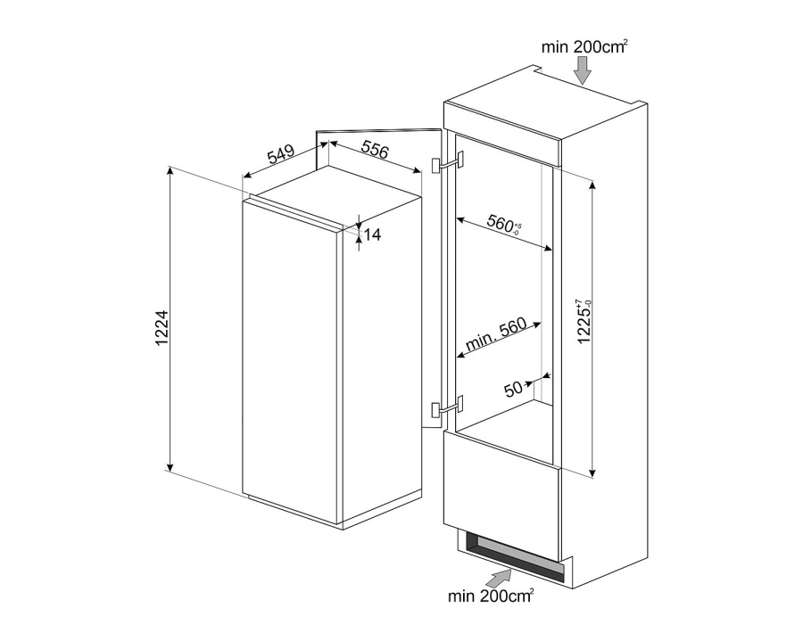 Photo Smeg S8C124DE Refrigerator