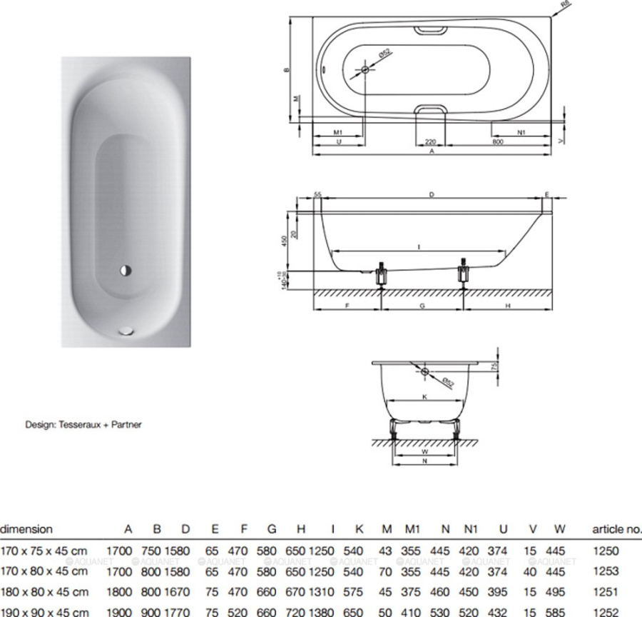 Photo Steel Bath Bette Comodo 1251-000 PLUS