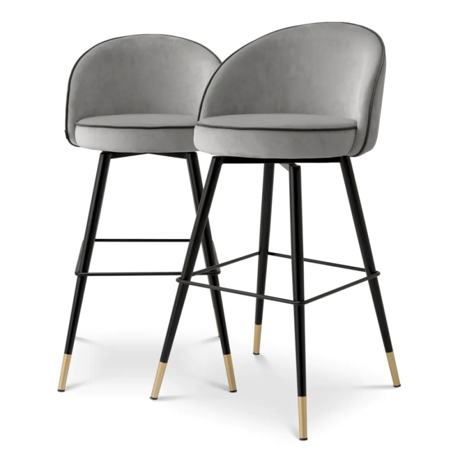 Photo A set of two Roche bar chairs (light grey)