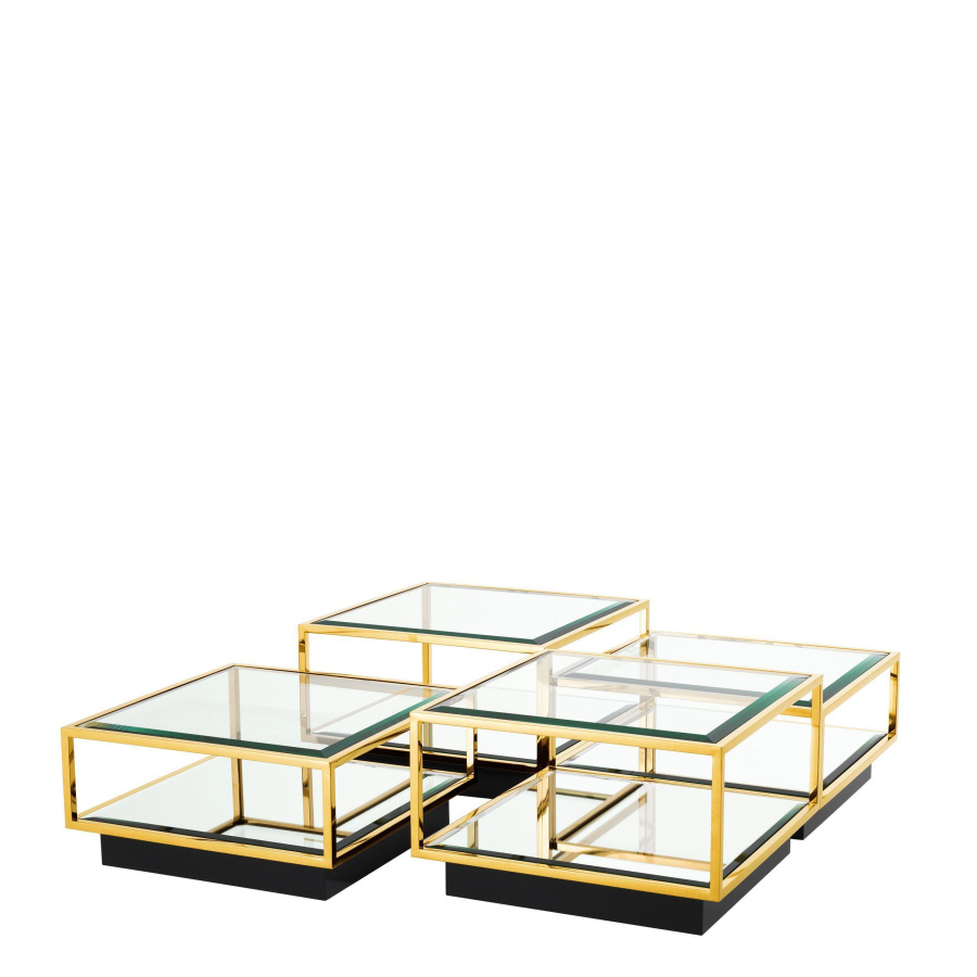 Photo A set of four Tortona coffee tables (golden finish)