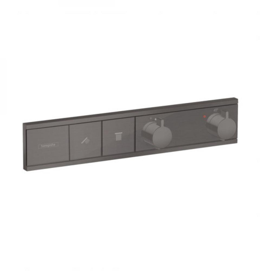 Photo Shower mixer with thermostat hansgrohe RainSelect 15380340 hidden installation, for 2 consumers polished black chrome