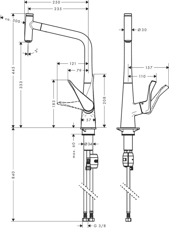 Photo Kitchen mixer hansgrohe Metris Select 14884800
