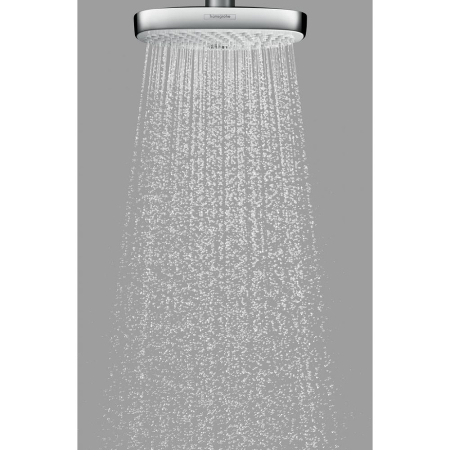 Photo Top shower hansgrohe 300 2jet EcoSmart 26608000 9 l / min with ceiling connection chrome
