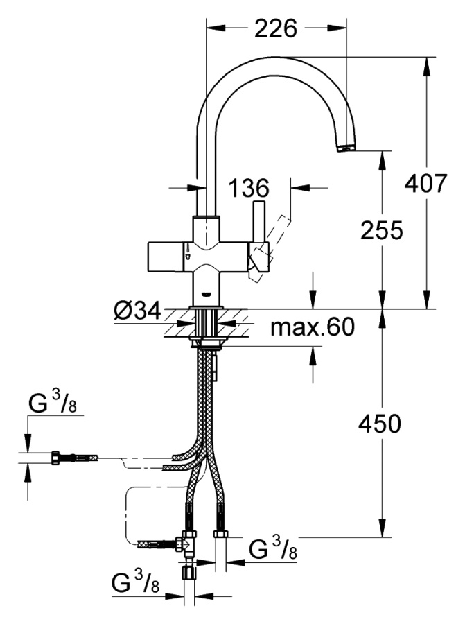 Photo GROHE Blue washing mixer 33251000