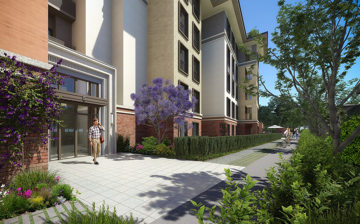 Modern residences with spacious balconies
