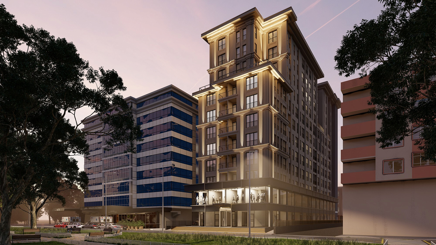 Modern residential complex in the centre